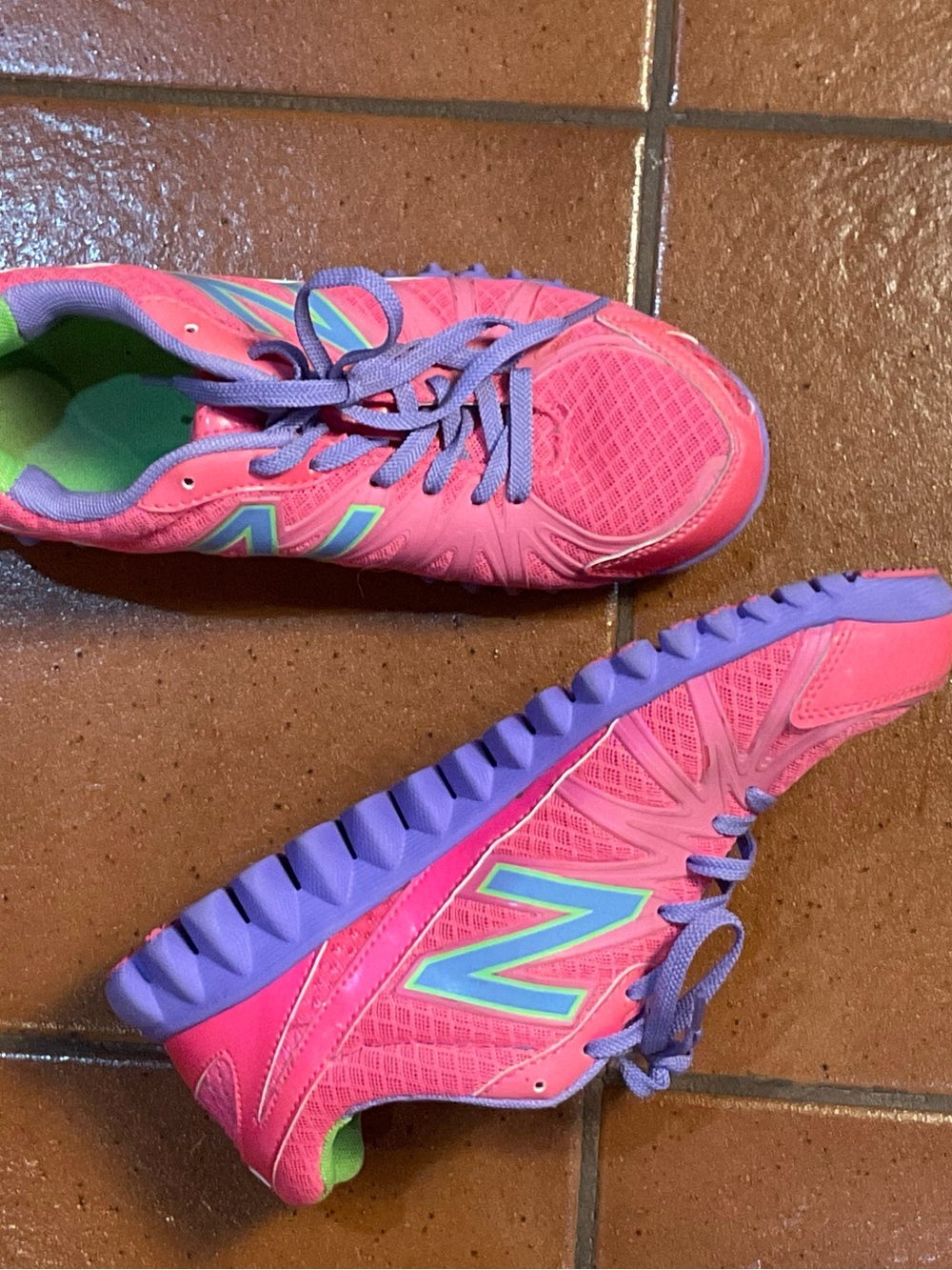 New Balance 2750 Pink Purple Running Shoes Women 7 Medium Neon Athletic Sneakers